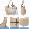image:imageBOSTANTEN Slouchy Work Tote Bag Vegan Leather Designer Purse  Detachable Silk ScarfAdjustable StrapPremium Vegan Leatherfits 15 inch laptop easy clean magnetic snapSand Colored