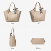 image:imageBOSTANTEN Slouchy Work Tote Bag Vegan Leather Designer Purse  Detachable Silk ScarfAdjustable StrapPremium Vegan Leatherfits 15 inch laptop easy clean magnetic snapSand Colored