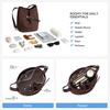 image:imageBOSTANTEN Suede Bucket Bag Soft Shoulder Purse Women Adjustable Strap  Soft suede Slouchy Front belted design Multi carrying style Roomy Lighweight Commute Dating WeekendCoffee