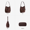 image:imageBOSTANTEN Suede Bucket Bag Soft Shoulder Purse Women Adjustable Strap  Soft suede Slouchy Front belted design Multi carrying style Roomy Lighweight Commute Dating WeekendCoffee