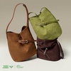 image:imageBOSTANTEN Suede Bucket Bag Soft Shoulder Purse Women Adjustable Strap  Soft suede Slouchy Front belted design Multi carrying style Roomy Lighweight Commute Dating WeekendBrown