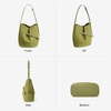 image:imageBOSTANTEN Suede Bucket Bag Soft Shoulder Purse Women Adjustable Strap  Soft suede Slouchy Front belted design Multi carrying style Roomy Lighweight Commute Dating WeekendGreen
