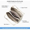 image:imageBOSTANTEN Shoulder Bag for Women 3Compartment Leather Purses and Handbags  Pebbled Leather Adjustable Strap Scarf Included Roomy Office to WeekendBeige
