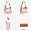 image:imageBOSTANTEN Shoulder Bag for Women 3Compartment Leather Purses and Handbags  Pebbled Leather Adjustable Strap Scarf Included Roomy Office to WeekendPink