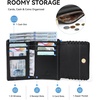 image:imageBOSTANTEN Small Wallet Women RFID Blocking Card Holder with Zipper Pocket  Soft Suede Pebble Leather Trifold ID Window Compact for Small Purse Daily Travel GiftsBlack