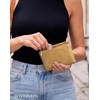 image:imageBOSTANTEN Small Wallet Women RFID Blocking Card Holder with Zipper Pocket  Soft Suede Pebble Leather Trifold ID Window Compact for Small Purse Daily Travel GiftsApricot