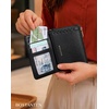 image:imageBOSTANTEN Small Wallet Women RFID Blocking Card Holder with Zipper Pocket  Soft Suede Pebble Leather Trifold ID Window Compact for Small Purse Daily Travel GiftsBlack