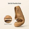 image:imageBOSTANTEN Clogs for Women Wide Toe Box Slip On Shoes LoaferStyle  Soft Suede Clogs Cushioned Comfort StretchFit Tongue Textured Sole Easy Casual StyleBrown