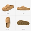 image:imageBOSTANTEN Clogs for Women Wide Toe Box Slip On Shoes LoaferStyle  Soft Suede Clogs Cushioned Comfort StretchFit Tongue Textured Sole Easy Casual StyleBrown