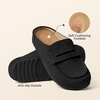 image:imageBOSTANTEN Clogs for Women Wide Toe Box Slip On Shoes LoaferStyle  Soft Suede Clogs Cushioned Comfort StretchFit Tongue Textured Sole Easy Casual StyleBlack