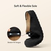image:imageBOSTANTEN Clogs for Women Wide Toe Box Slip On Shoes LoaferStyle  Soft Suede Clogs Cushioned Comfort StretchFit Tongue Textured Sole Easy Casual StyleBlack