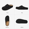 image:imageBOSTANTEN Clogs for Women Wide Toe Box Slip On Shoes LoaferStyle  Soft Suede Clogs Cushioned Comfort StretchFit Tongue Textured Sole Easy Casual StyleBlack