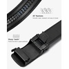 image:imageBOSTANTEN Ratchet Mens Belt Leather Trim to Fit 1 38 Gift Boxed  MicroAdjustable Buckle Smooth Sliding Customizable Fit Holeless Dress and Casual003black