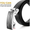 image:imageBOSTANTEN Ratchet Mens Belt Leather Trim to Fit 1 38 Gift Boxed  MicroAdjustable Buckle Smooth Sliding Customizable Fit Holeless Dress and Casual004black