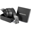 image:imageBOSTANTEN Ratchet Mens Belt Leather Trim to Fit 1 38 Gift Boxed  MicroAdjustable Buckle Smooth Sliding Customizable Fit Holeless Dress and Casual005black