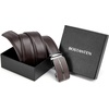 image:imageBOSTANTEN Ratchet Mens Belt Leather Trim to Fit 1 38 Gift Boxed  MicroAdjustable Buckle Smooth Sliding Customizable Fit Holeless Dress and Casual005coffee