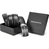 image:imageBOSTANTEN Ratchet Mens Belt Leather Trim to Fit 1 38 Gift Boxed  MicroAdjustable Buckle Smooth Sliding Customizable Fit Holeless Dress and Casual006black