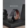 image:imageBOSTANTEN Ratchet Mens Belt Leather Trim to Fit 1 38 Gift Boxed  MicroAdjustable Buckle Smooth Sliding Customizable Fit Holeless Dress and Casual012  Black  Brown