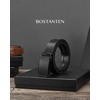 image:imageBOSTANTEN Ratchet Mens Belt Leather Trim to Fit 1 38 Gift Boxed  MicroAdjustable Buckle Smooth Sliding Customizable Fit Holeless Dress and Casual013  Black