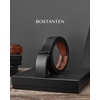 image:imageBOSTANTEN Ratchet Mens Belt Leather Trim to Fit 1 38 Gift Boxed  MicroAdjustable Buckle Smooth Sliding Customizable Fit Holeless Dress and Casual015  Black  Brown