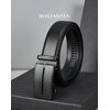 image:imageBOSTANTEN Ratchet Mens Belt Leather Trim to Fit 1 38 Gift Boxed  MicroAdjustable Buckle Smooth Sliding Customizable Fit Holeless Dress and Casual022  Black