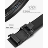 image:imageBOSTANTEN Ratchet Mens Belt Leather Trim to Fit 1 38 Gift Boxed  MicroAdjustable Buckle Smooth Sliding Customizable Fit Holeless Dress and CasualA01black