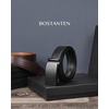 image:imageBOSTANTEN Ratchet Mens Belt Leather Trim to Fit 1 38 Gift Boxed  MicroAdjustable Buckle Smooth Sliding Customizable Fit Holeless Dress and CasualA01black