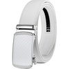 image:imageBOSTANTEN Ratchet Mens Belt Leather Trim to Fit 1 38 Gift Boxed  MicroAdjustable Buckle Smooth Sliding Customizable Fit Holeless Dress and Casual020  White