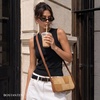 image:imageBOSTANTEN Patchwork Shoulder Bag for Women Y2K Small Purses Handbag  Soft Suede LeatherLightweightVintage StyleSmooth ZipperAdjustable Strapfor Weekends CommutingApricot With Brown