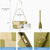 image:imageBOSTANTEN Patchwork Shoulder Bag for Women Y2K Small Purses Handbag  Soft Suede LeatherLightweightVintage StyleSmooth ZipperAdjustable Strapfor Weekends CommutingTurquoise Green