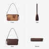 image:imageBOSTANTEN Patchwork Shoulder Bag for Women Y2K Small Purses Handbag  Soft Suede LeatherLightweightVintage StyleSmooth ZipperAdjustable Strapfor Weekends CommutingBrown With Coffee