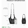 image:imageBOSTANTEN Bucket Bag for Women Small Crossbody Bag with Adjustable Strap  Convertible Shape Crochet with Vegan Leather Lightweight Designer Cute Summer Vacation Travel Daily UseBlack