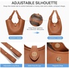 image:imageBOSTANTEN Bucket Bag for Women Small Crossbody Bag with Adjustable Strap  Convertible Shape Crochet with Vegan Leather Lightweight Designer Cute Summer Vacation Travel Daily UseBrown