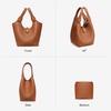 image:imageBOSTANTEN Bucket Bag for Women Small Crossbody Bag with Adjustable Strap  Convertible Shape Crochet with Vegan Leather Lightweight Designer Cute Summer Vacation Travel Daily UseBrown