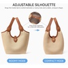 image:imageBOSTANTEN Bucket Bag for Women Small Crossbody Bag with Adjustable Strap  Convertible Shape Crochet with Vegan Leather Lightweight Designer Cute Summer Vacation Travel Daily UseCrochet Brown