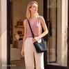 image:imageBOSTANTEN Bucket Bag for Women Small Crossbody Bag with Adjustable Strap  Convertible Shape Crochet with Vegan Leather Lightweight Designer Cute Summer Vacation Travel Daily UseBlack