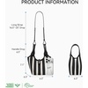 image:imageBOSTANTEN Bucket Bag for Women Small Crossbody Bag with Adjustable Strap  Convertible Shape Crochet with Vegan Leather Lightweight Designer Cute Summer Vacation Travel Daily UseBlack With Beige