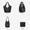 image:imageBOSTANTEN Bucket Bag for Women Small Crossbody Bag with Adjustable Strap  Convertible Shape Crochet with Vegan Leather Lightweight Designer Cute Summer Vacation Travel Daily UseBlack