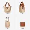 image:imageBOSTANTEN Bucket Bag for Women Small Crossbody Bag with Adjustable Strap  Convertible Shape Crochet with Vegan Leather Lightweight Designer Cute Summer Vacation Travel Daily UseCrochet Brown