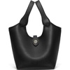 image:imageBOSTANTEN Bucket Bag for Women Small Crossbody Bag with Adjustable Strap  Convertible Shape Crochet with Vegan Leather Lightweight Designer Cute Summer Vacation Travel Daily UseBlack