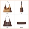 image:imageBOSTANTEN Suede Hobo Bag for Women Slouchy Patchwork Shoulder Handbag PurseBrown  Coffee