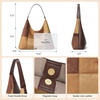 image:imageBOSTANTEN Suede Hobo Bag for Women Slouchy Patchwork Shoulder Handbag PurseBrown  Coffee