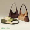 image:imageBOSTANTEN Suede Hobo Bag for Women Slouchy Patchwork Shoulder Handbag PurseDark Coffee