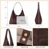image:imageBOSTANTEN Suede Hobo Bag for Women Slouchy Patchwork Shoulder Handbag PurseDark Coffee