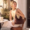 image:imageBOSTANTEN Suede Hobo Bag for Women Slouchy Patchwork Shoulder Handbag PurseDark Coffee