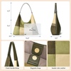 image:imageBOSTANTEN Suede Hobo Bag for Women Slouchy Patchwork Shoulder Handbag PurseLight  Dark Green