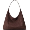 image:imageBOSTANTEN Suede Hobo Bag for Women Slouchy Patchwork Shoulder Handbag PurseDark Coffee