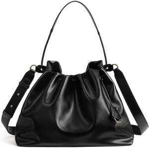 image:imageBOSTANTEN Slouchy Hobo Bag for Women Drawstring Crossbody Shoulder PurseBlack